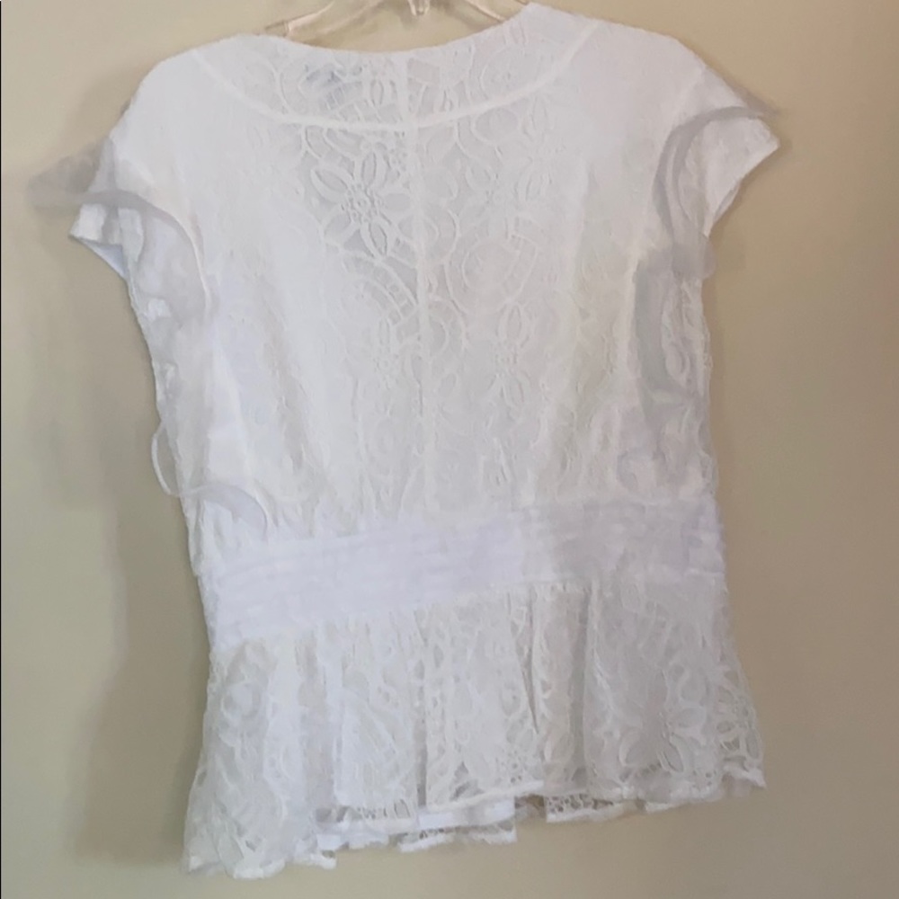 Express White Ruffled Top - Picture 3 of 8
